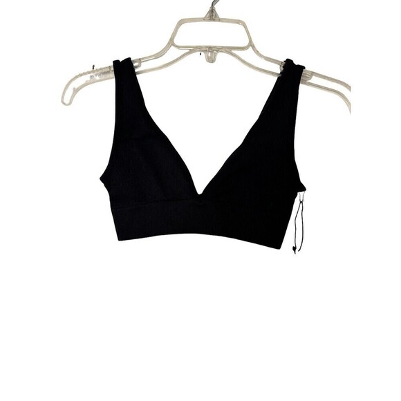 We Wore What XSmall Black Athleisure Unpadded Pullover V-Neck Bra NWT - Picture 3 of 9